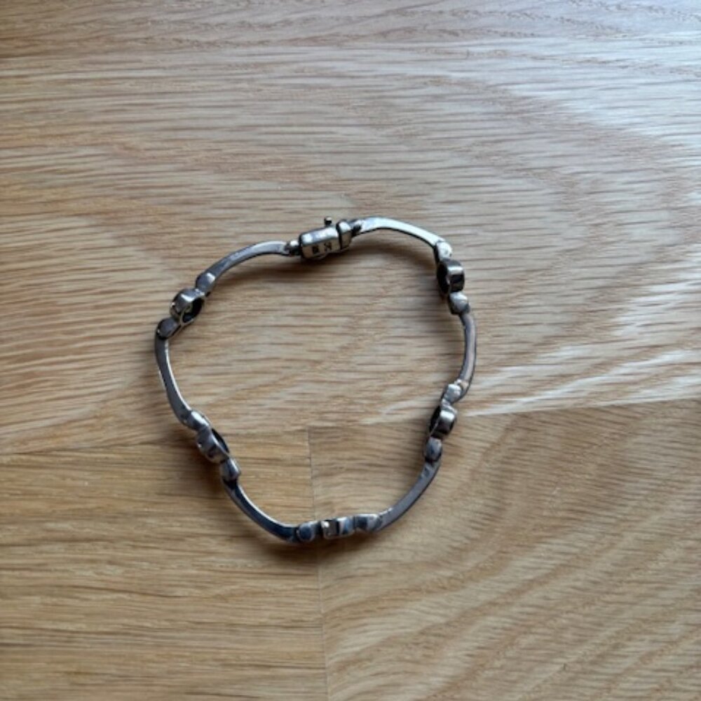 Silver Bracelet with Multi-Color Gems